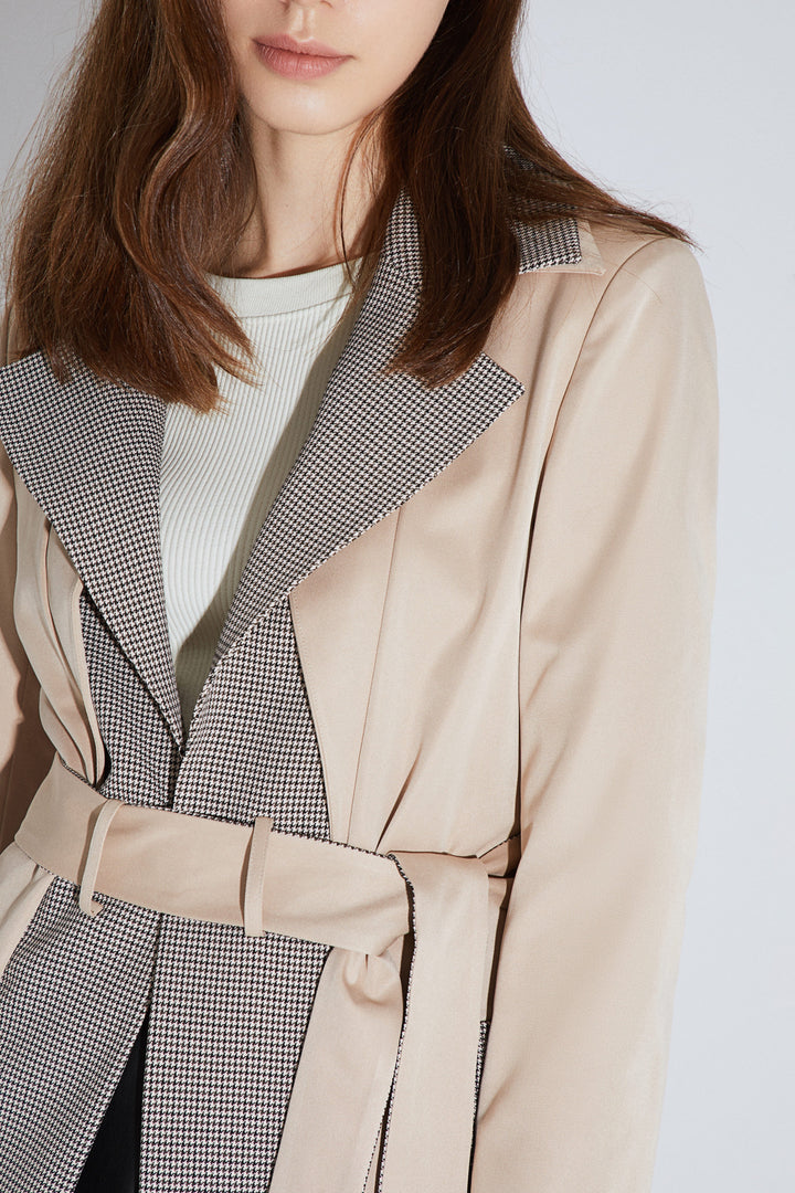 Patterned Suit with Khaki Color Windbreaker and Patchwork - By Quaint